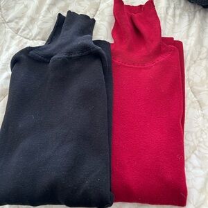 2 Chico’s Turtleneck’s/: 1 red and 1 black  ( size medium )